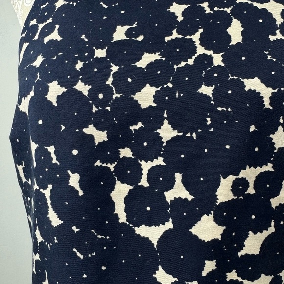 Club Monaco Size 6 Wool Silk Blend Floral Shift Dress Beige Blue Sleeveless - Picture 3 of 7